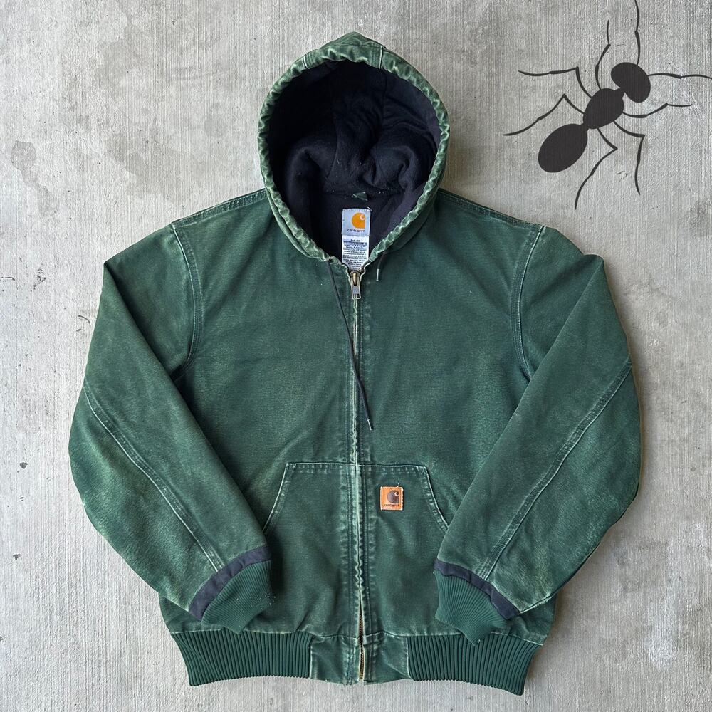 Carhartt J130 SPC green hooded work wear jacket